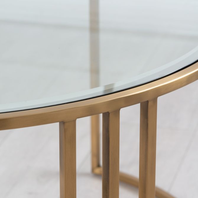 Round Glass Top Center Tables with Storage Perfect Addition to Living Room Furniture 5