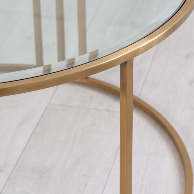 Round Glass Top Center Tables with Storage Perfect Addition to Living Room Furniture 6