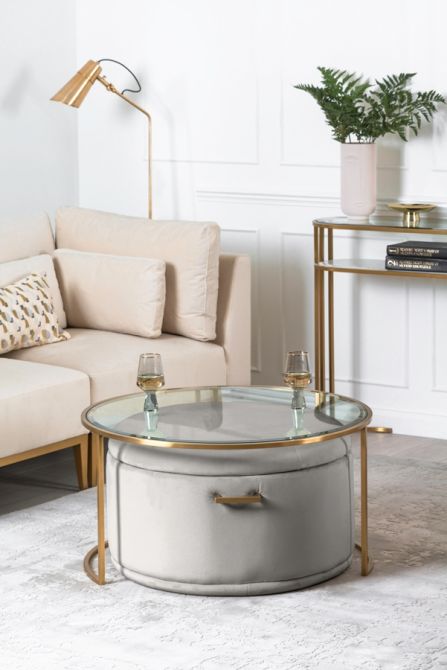 Round Glass Top Center Tables with Storage Perfect Addition to Living Room Furniture 0