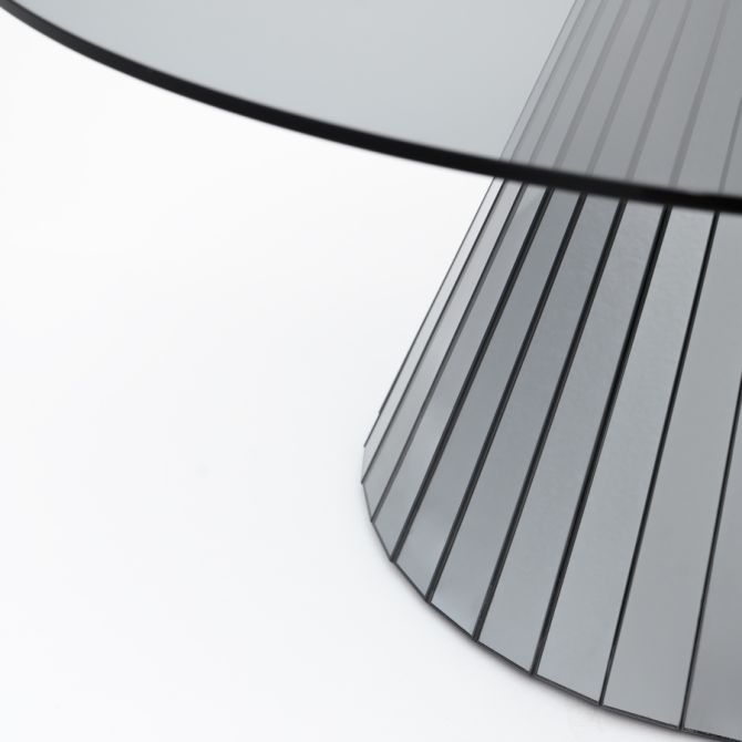 Modern Mirrored Circle Glass Coffee Table For Contemporary Living Room 64x64 3