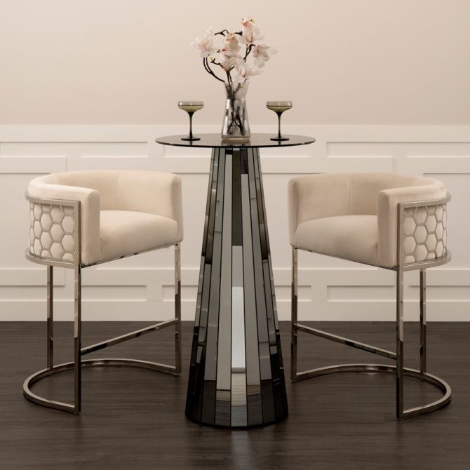 Modern Mirrored Circle Glass Coffee Table For Contemporary Living Room 64x64 5