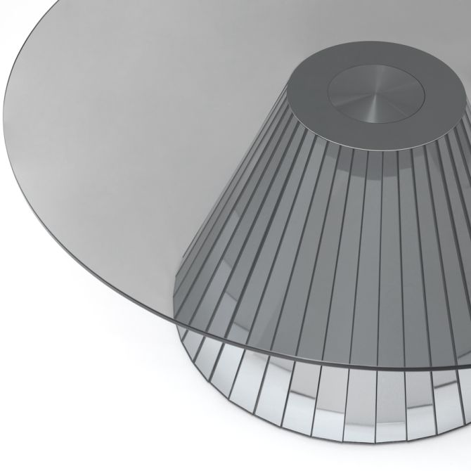 Modern Mirrored Circle Glass Coffee Table For Contemporary Living Room 64x64 4