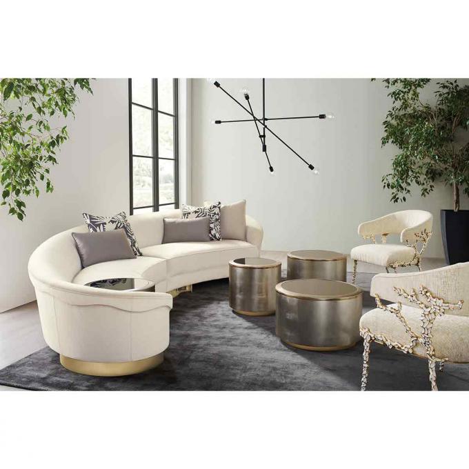 Metal Frame Velvet Leather Armchair Lounge Living Room Leather Accent Chairs 5