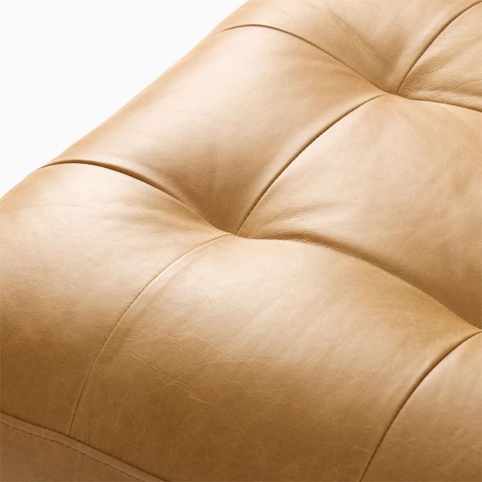 Modern Velvet Arm Leather Chaise Lounge Chair With Ottoman Stool 3