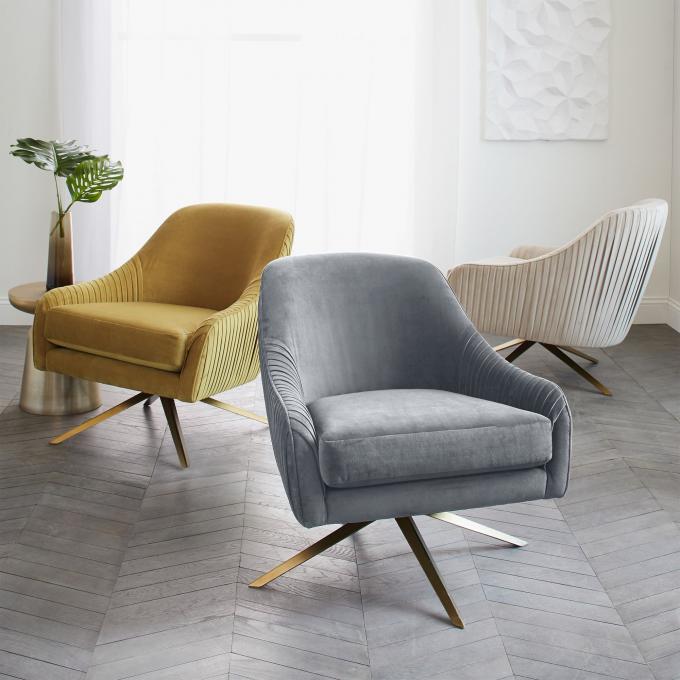 ODM Modern Swivel Chair Metal Base For Office Leisure Living Room 2