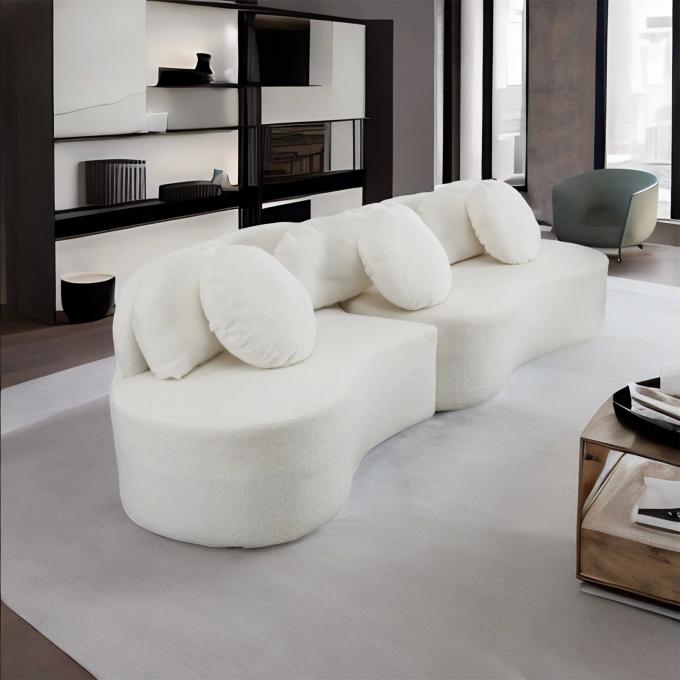 Customized Boucle Fabric Sofa White Fabric Couch Set Home Luxury 1