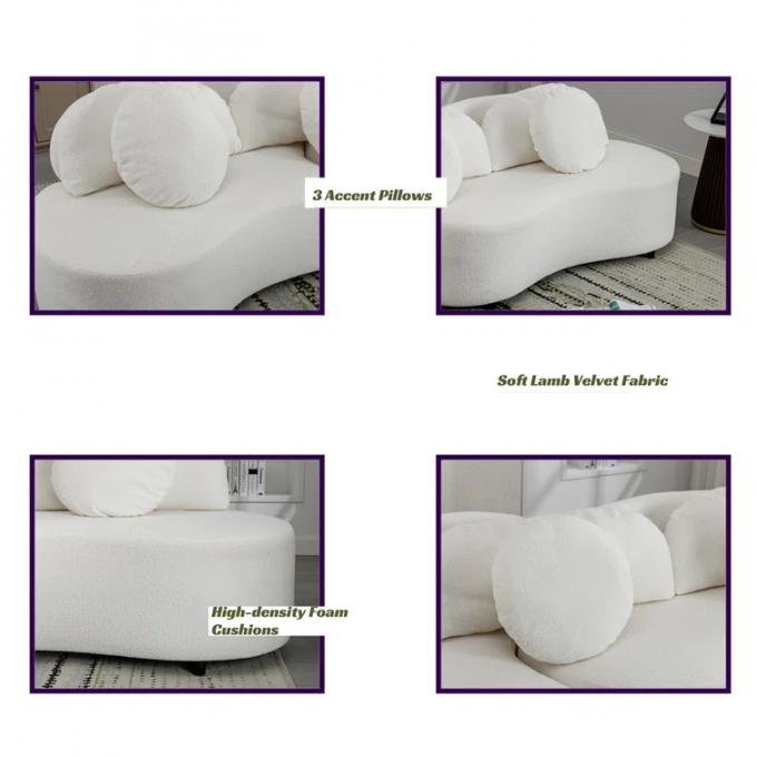 Customized Boucle Fabric Sofa White Fabric Couch Set Home Luxury 4