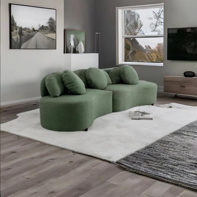 Customized Boucle Fabric Sofa White Fabric Couch Set Home Luxury 6