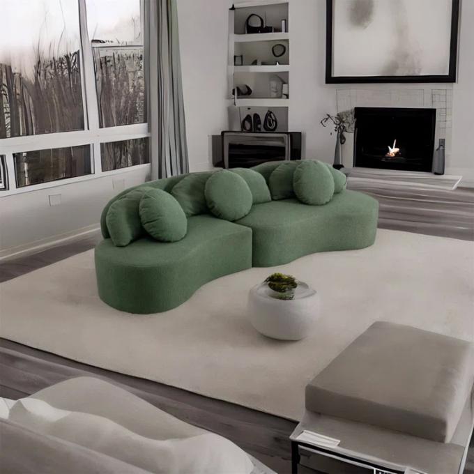 Customized Boucle Fabric Sofa White Fabric Couch Set Home Luxury 7