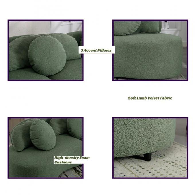 Customized Boucle Fabric Sofa White Fabric Couch Set Home Luxury 9