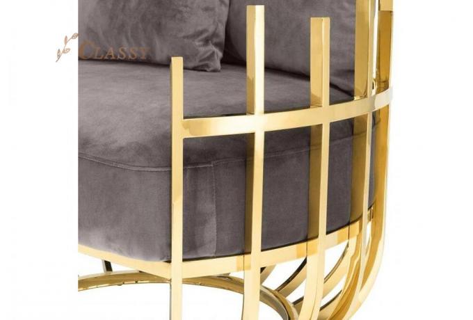 Eichholtz Santorini Velvet Single Sofa Chair Seater With Stainless Steel Frame And Legs 5