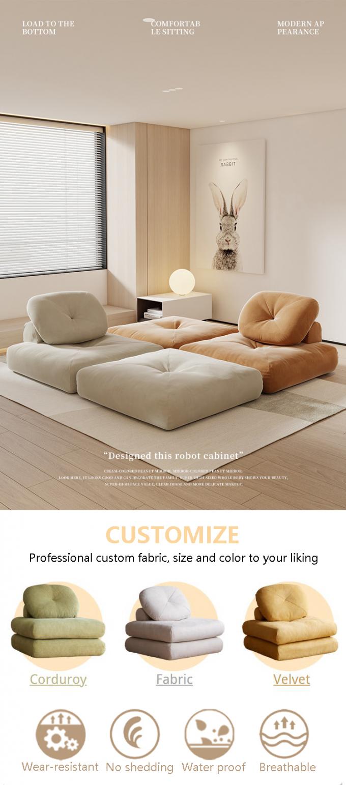Reclining Convertible Sectional Couch Bed Sofa Tatami With Velvet Fabric 0