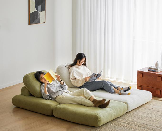 Reclining Convertible Sectional Couch Bed Sofa Tatami With Velvet Fabric 9