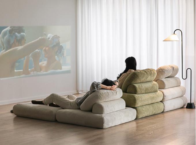 Reclining Convertible Sectional Couch Bed Sofa Tatami With Velvet Fabric 11