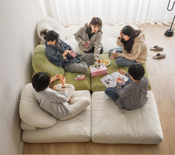 Reclining Convertible Sectional Couch Bed Sofa Tatami With Velvet Fabric 12