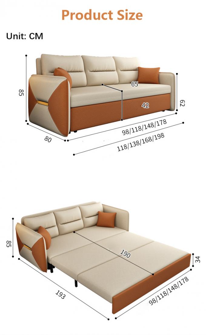Living Room Furniture Convertible Sofa Bed Loveseat Sleeper Fabric Cover 7