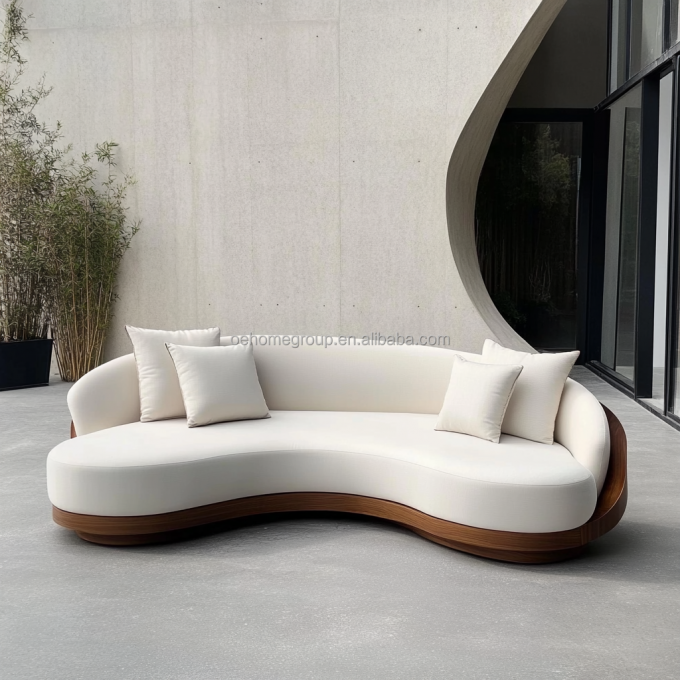 Italian Velvet Sofa Fabric Leisure Curved Couch Set Modern Unique Living Room Sofa For Modern Lounge 1