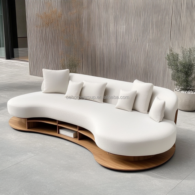 Italian Velvet Sofa Fabric Leisure Curved Couch Set Modern Unique Living Room Sofa For Modern Lounge 3