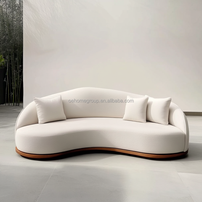 Italian Velvet Sofa Fabric Leisure Curved Couch Set Modern Unique Living Room Sofa For Modern Lounge 5