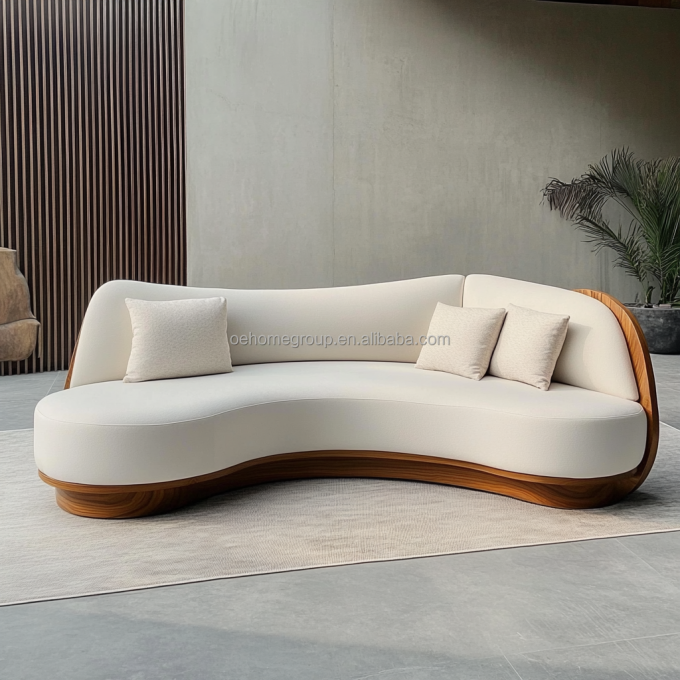 Italian Velvet Sofa Fabric Leisure Curved Couch Set Modern Unique Living Room Sofa For Modern Lounge 6