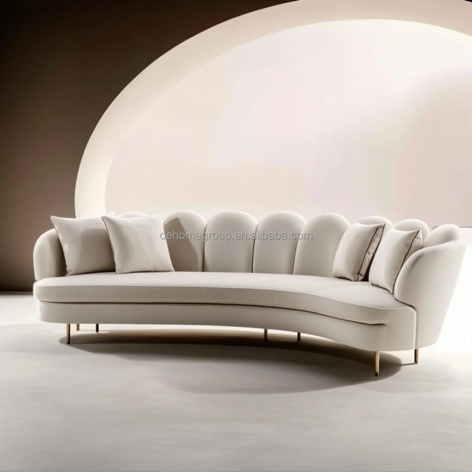 FOAM Filling Material Luxury Living Room Fabric Sofa Velvet Upholster Sectional Sofa For Home Hotel And End Design 6