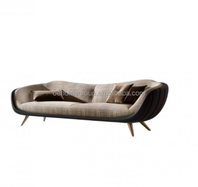 Modern Sofa Set 3-Seat Soft Bay Living Room Sitting Couch Boucle Fabric White Furniture Filling Material FOAM 2