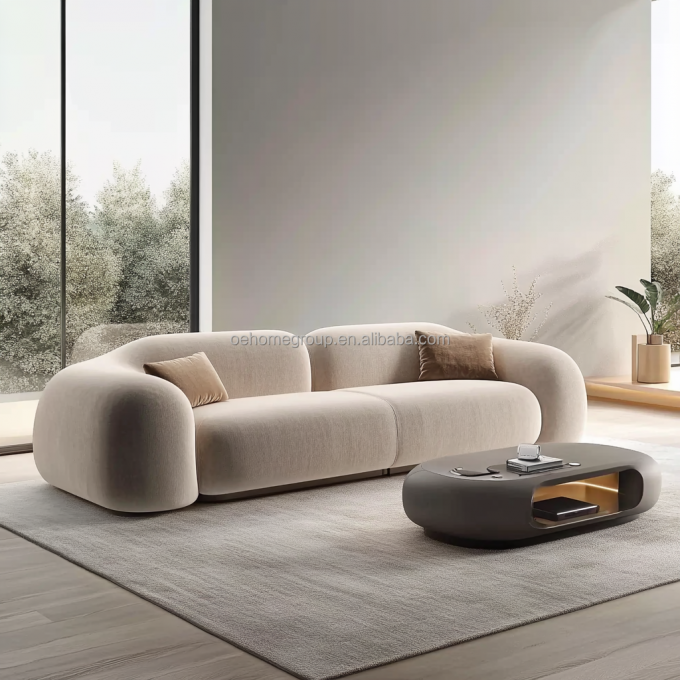 Two Seat Modern Velvet Fabric Living Room Sectional Sofa Set For Bedroom Style Comfort 3