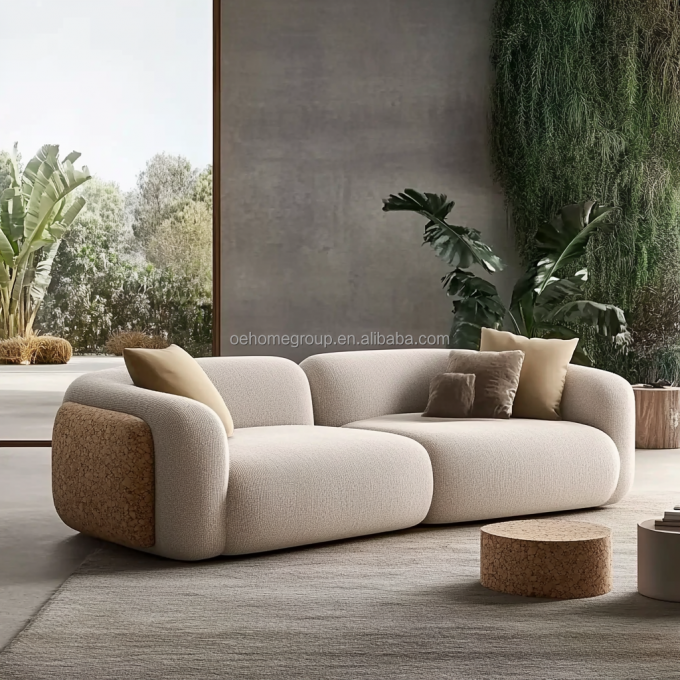 Two Seat Modern Velvet Fabric Living Room Sectional Sofa Set For Bedroom Style Comfort 4
