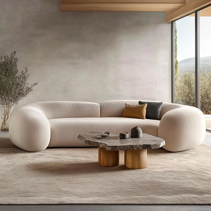 Two Seat Modern Velvet Fabric Living Room Sectional Sofa Set For Bedroom Style Comfort 6