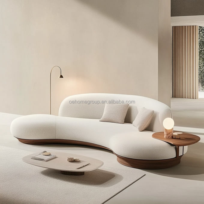 Japanese Design Home Walnut-Colored Sofa Set Featuring Wood Legs And No-Wash Tech Fabric 5