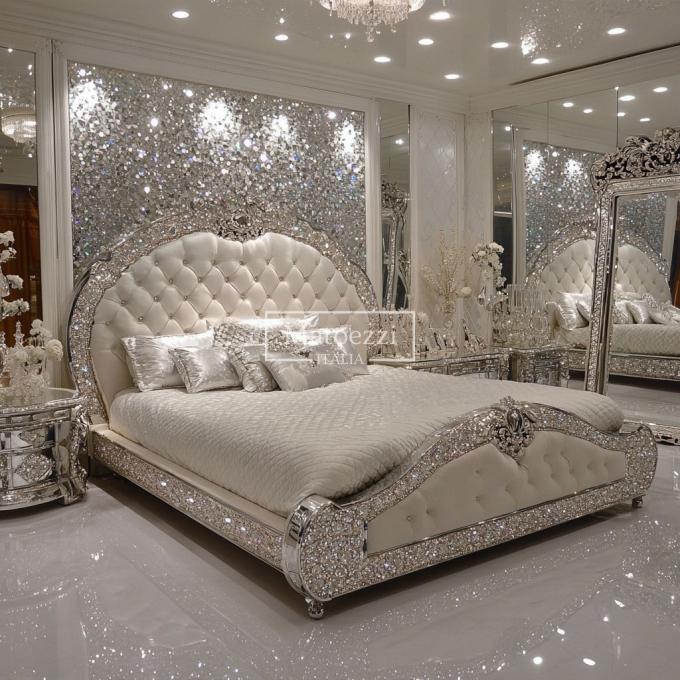 Transform Bedroom Modern UK Style Kingsize Bed Featuring Diamond Crystal Wooden Frame And Latest Designs 3