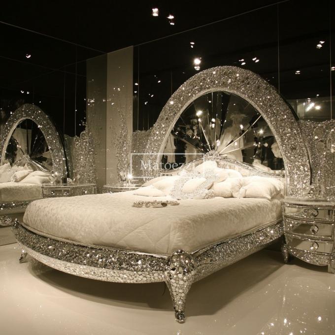 Transform Bedroom Modern UK Style Kingsize Bed Featuring Diamond Crystal Wooden Frame And Latest Designs 2
