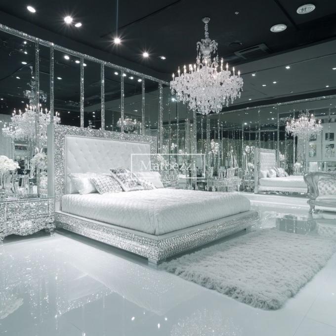 Transform Bedroom Modern UK Style Kingsize Bed Featuring Diamond Crystal Wooden Frame And Latest Designs 4