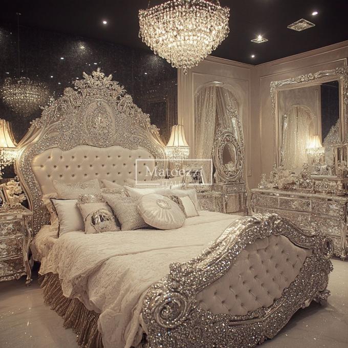 Transform Bedroom Modern UK Style Kingsize Bed Featuring Diamond Crystal Wooden Frame And Latest Designs 7