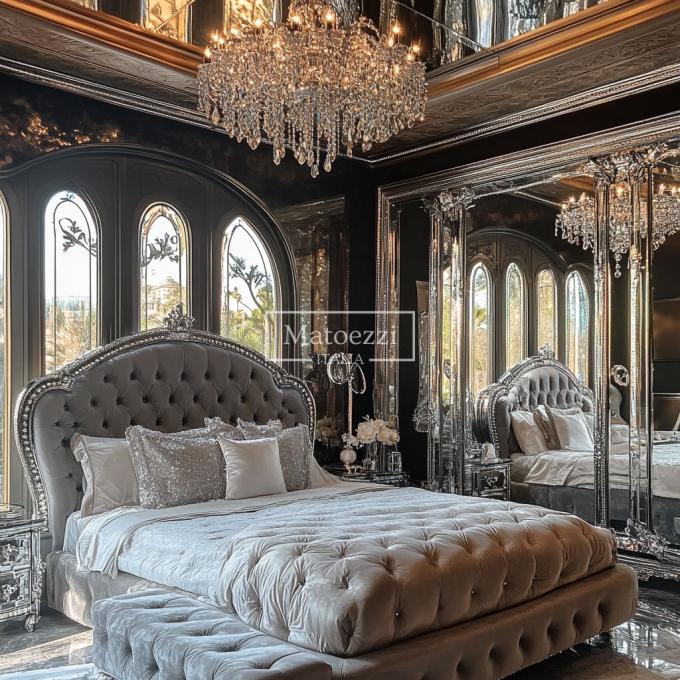 Transform Bedroom Modern UK Style Kingsize Bed Featuring Diamond Crystal Wooden Frame And Latest Designs 6