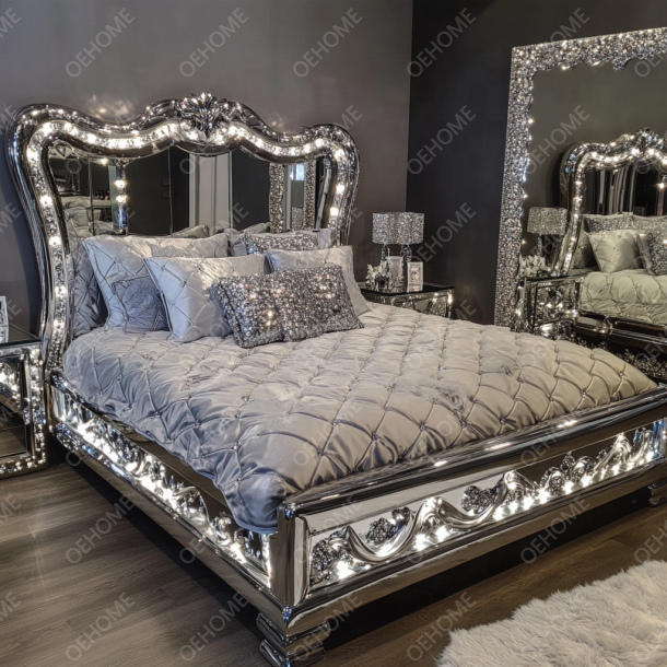 European Style Classic King Size Bedroom Set Luxury Furniture For Villa Sophistication 6