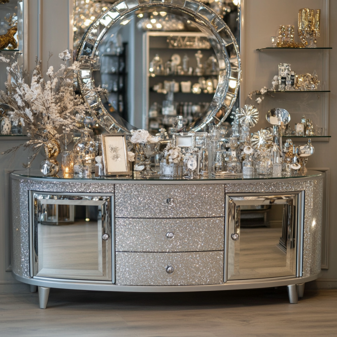 Custom TV Stand Set Latest Design Mirrored TV Console Stand For Modern Luxury Home Decor And Living Room Wooden TV Stands 4