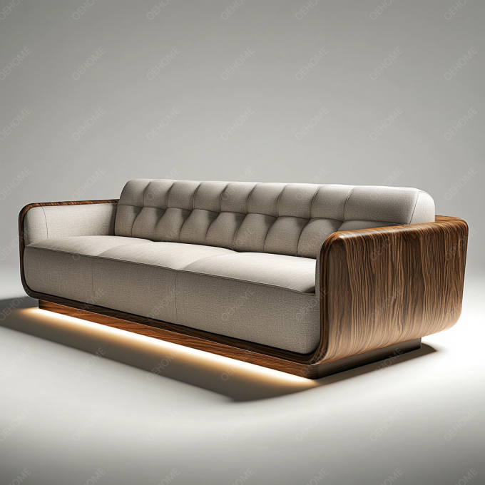 European Style Minimalist Living Room Modern White Wooden Leg Chesterfield Sofa Set With Customized Color And Luxury Design 5