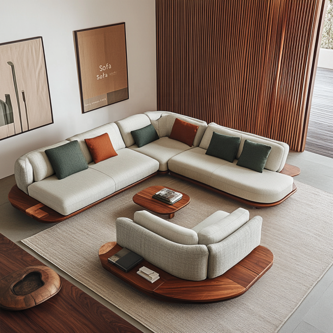2-Seater Couch Set Modern Design Wood Legs Fabric Luxury Accent Living Room Furniture Sponge Filling Dining Reasonable 2