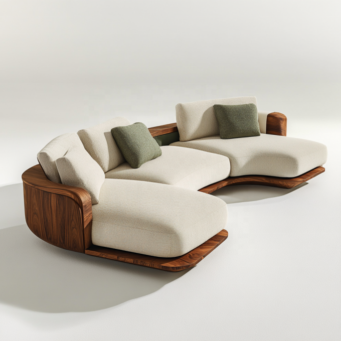 2-Seater Couch Set Modern Design Wood Legs Fabric Luxury Accent Living Room Furniture Sponge Filling Dining Reasonable 6