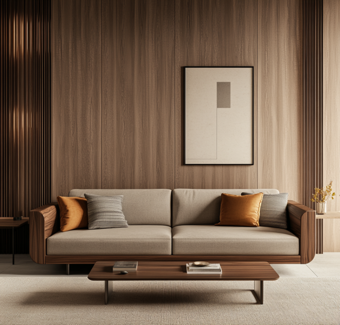 Living Room Funiture Italian Modern Leather Combination Sofa With Elegant European Wooden Design And Sponge Filling 2