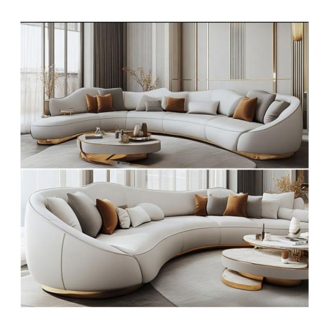 Velvet And Genuine Leather Hotel Sofa Sets For Multi-functional Hotel Lobby Furniture Living Rooms Or Apartment Furniture 1
