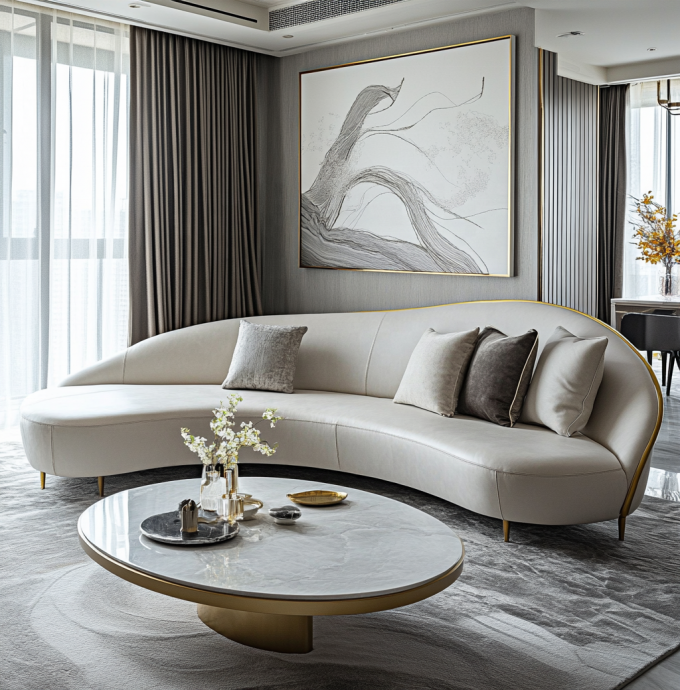 Velvet And Genuine Leather Hotel Sofa Sets For Multi-functional Hotel Lobby Furniture Living Rooms Or Apartment Furniture 4