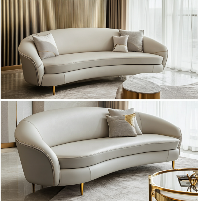 Velvet And Genuine Leather Hotel Sofa Sets For Multi-functional Hotel Lobby Furniture Living Rooms Or Apartment Furniture 6