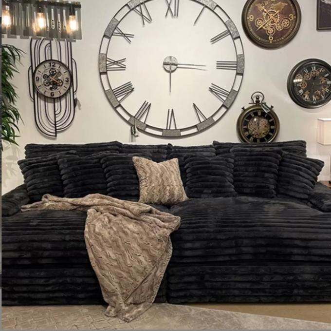 Modern Corduroy Fabric Chaise Lounge Loveseat Sofa Set Door-to-Door Cinema Sleeper For Contemporary Living Room 1