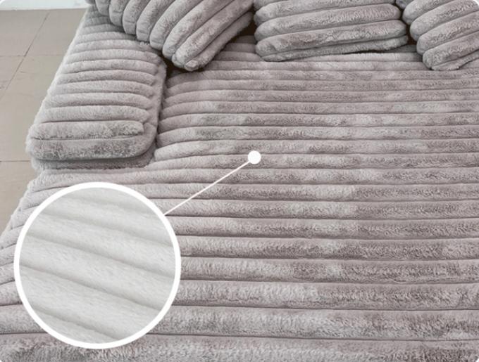 Modern Corduroy Fabric Chaise Lounge Loveseat Sofa Set Door-to-Door Cinema Sleeper For Contemporary Living Room 6