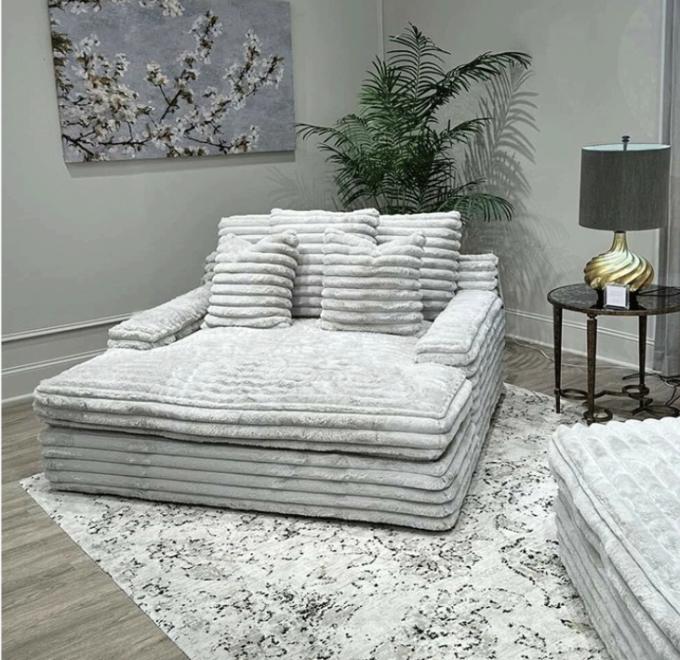 Modern Corduroy Fabric Chaise Lounge Loveseat Sofa Set Door-to-Door Cinema Sleeper For Contemporary Living Room 9