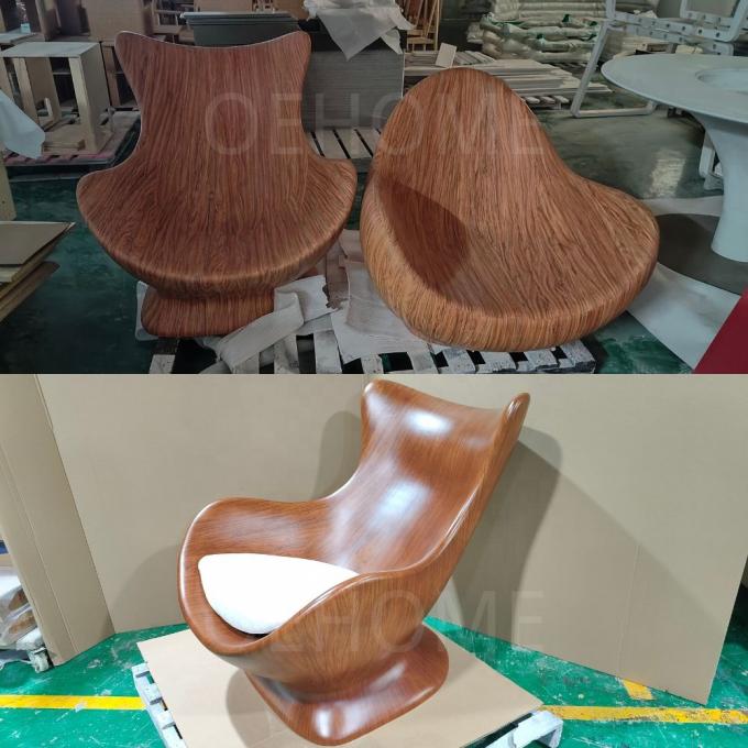 Modern Unique Shaped Leisure Chair Recliner Operating Mechanism Handle Solid Wood Armchair For Home Hotel 6