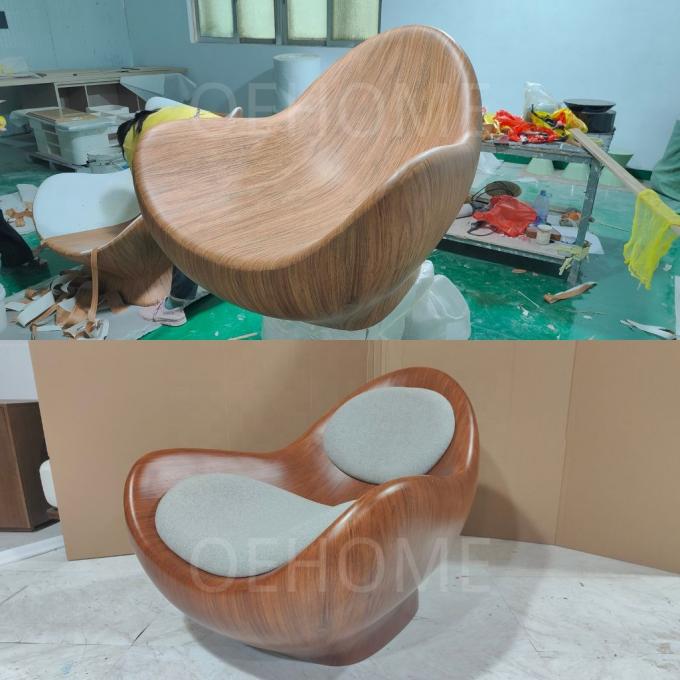 Cover Material Modern Minimalist Reclining Armchair Unique Shaped Solid Wood Leisure Chair For Home Hotel Office Bar 5