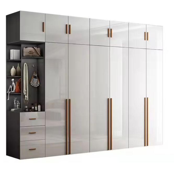 Customized Modern 2 Door MDF Wooden Clothes Wardrobe For Bedroom Extendable Functional 0